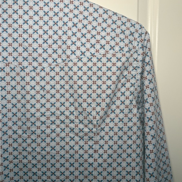 Rodeo Clothing Classic Blue Patterned Button-Down Shirt for Kids M/M - Picture 4 of 5